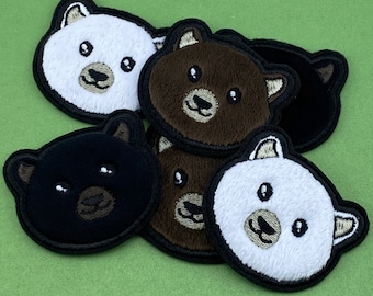 Toppa ricamata con orso peloso: applicazione stirabile/cucita