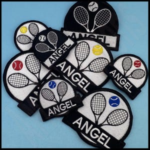 Custom Embroidery Tennis Patch: Racket & Ball, Iron-On or Sew-On