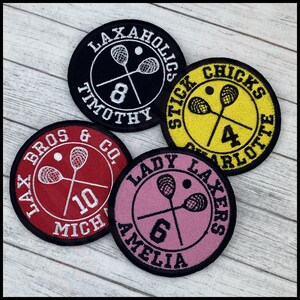 Lax Goalie Patch | Custom Embroidered Team Name, Player Number and Name | Perfect for Your Team Fit! | Must-Have Lacrosse Iron-On or Sew-On