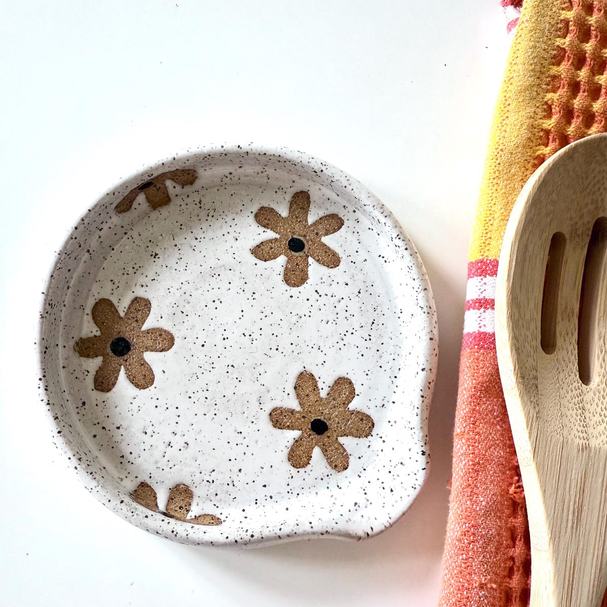 Wildflower Spoon Rest, Ceramic Utensil Holder, Modern Farmhouse Decor, Handmade Kitchen Gift - Etsy