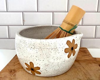 Wildflower Matcha Bowl: Tea Bowl with Spout