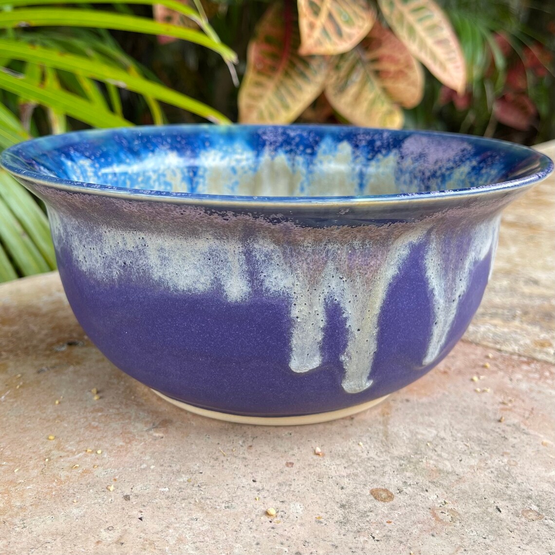 Large Ceramic Serving Bowl Handmade Fruit Bowl Colorful Etsy