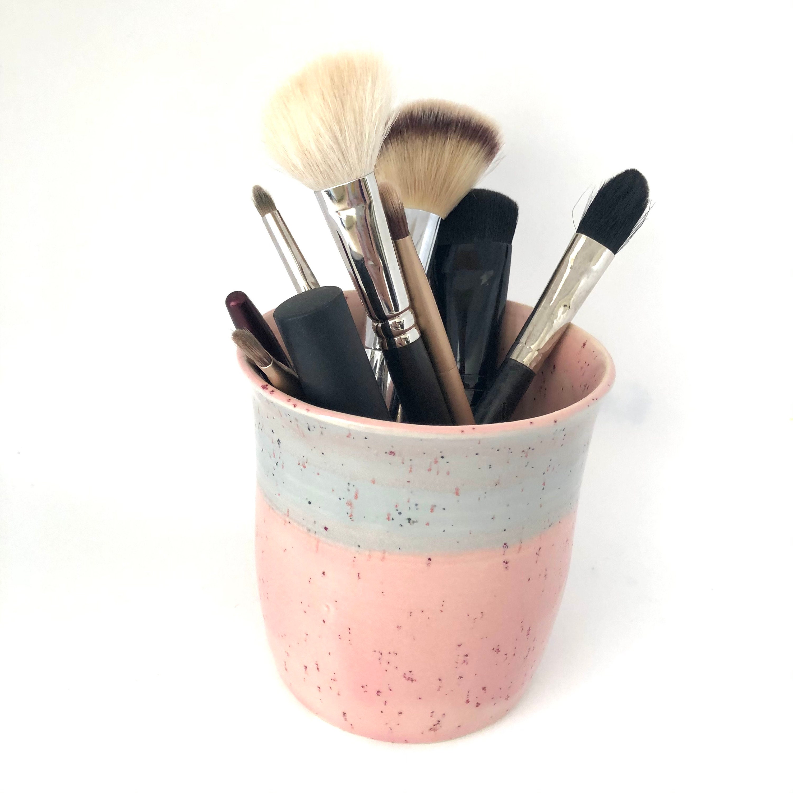 Speckled Pink Utensil Holder Kitchen Utensil Crock Pink Etsy