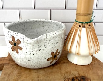 Wildflower Matcha Bowl: Tea Bowl with Spout
