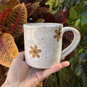 Ceramic Wildflower Mug: Modern Farmhouse Coffee Cup