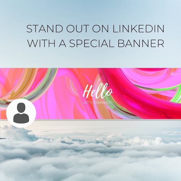 Pink Abstract LinkedIn Banner | Instant Download for LinkedIn Background Photo and Cover Photo | PNG File