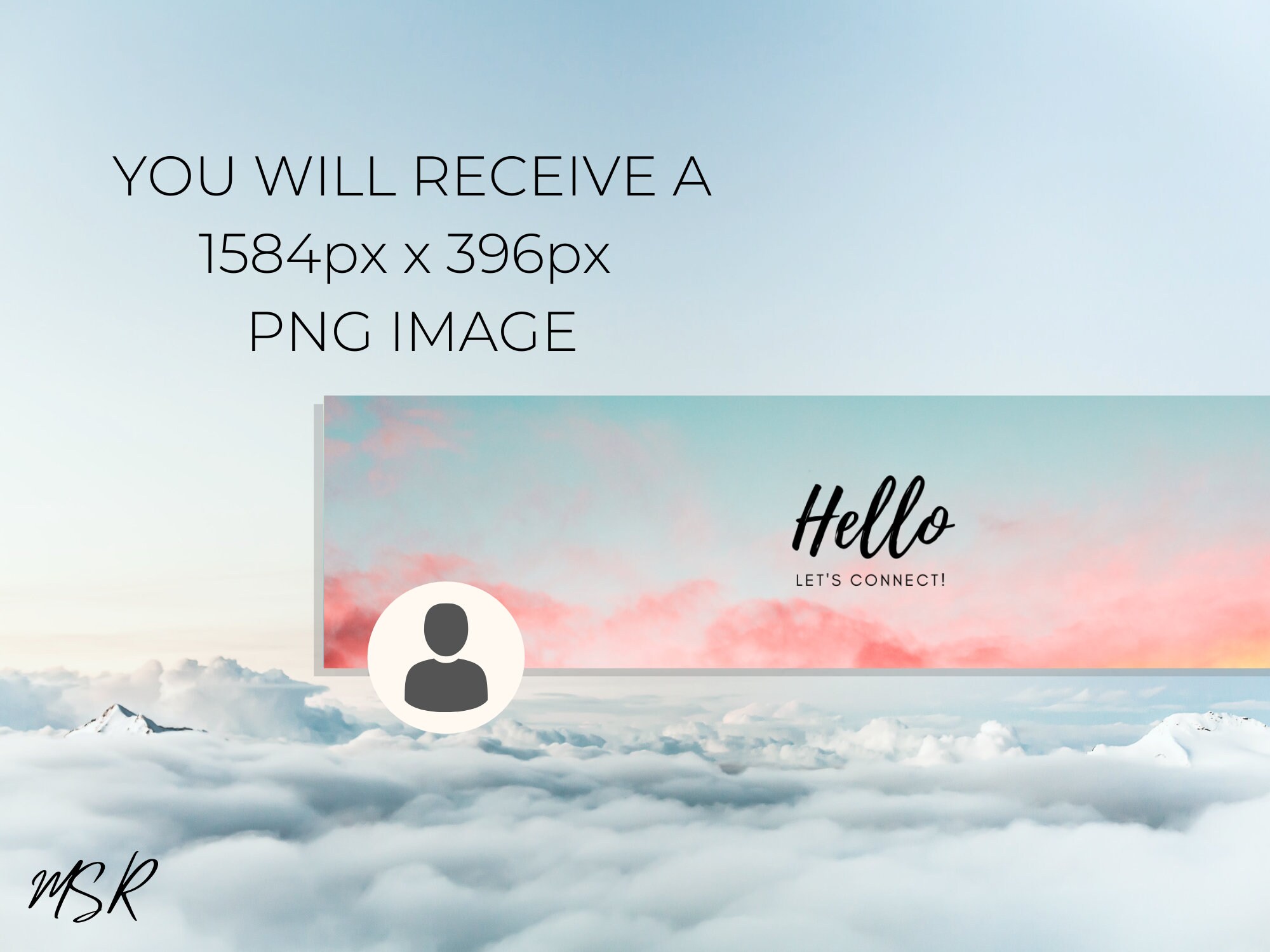Pink Sky Linkedin Banner Instant Download for Linkedin Background Photo ...