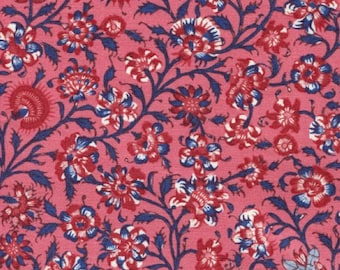 Dutch Heritage 1018 Gujarat Red - 100% Cotton Half Metre Chintz Fabric - sold by Vellana Blue Fabrics UK