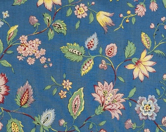 Dutch Heritage 2031 Ashridge Blue - 100% Cotton Half Metre Chintz Fabric - sold by Vellana Fabrics UK