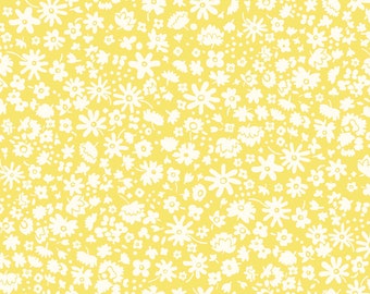 Liberty of London Carnaby Collection - Bonus - Bloomsbury Silhouette in yellow - 100% Cotton Half Metre - sold by Vellana Fabric UK