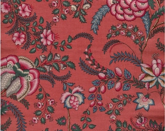 Dutch Heritage 2034 Coral - 100% Cotton Half Metre Chintz Fabric - sold by Vellana Blue Fabrics UK