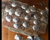 Mid Century Sterling Silver Concho Belt with Turquoise