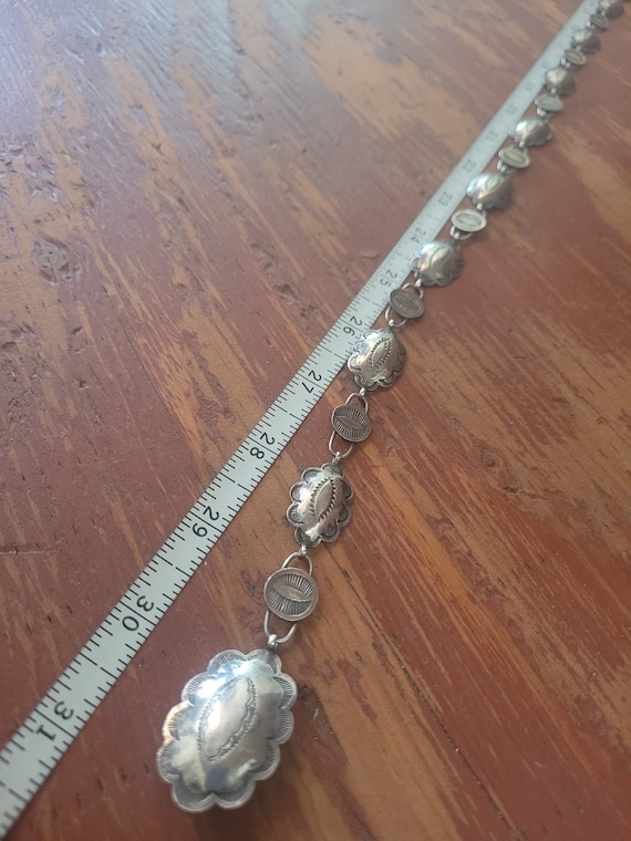 Vintage All Silver Concho Belt - image 2