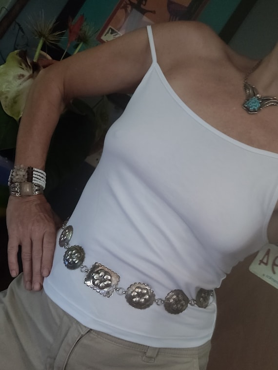 Chunky Sterling Silver Concho belt