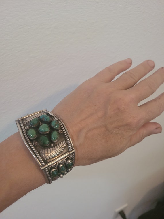 Chunky Turquoise Cuff. Biker chic!