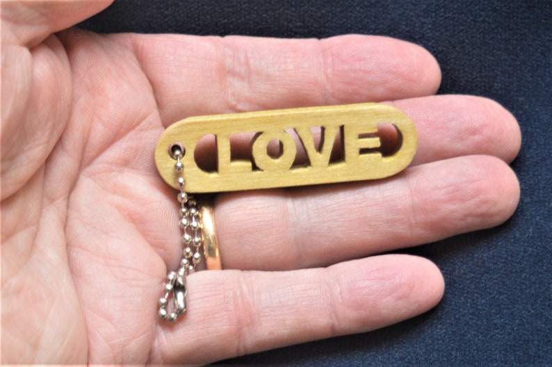 Keepsake Fashion Accessory Love Keychain Wood Keychain Inspirational Zipper Pull Word Keychain Wood Word Keychain