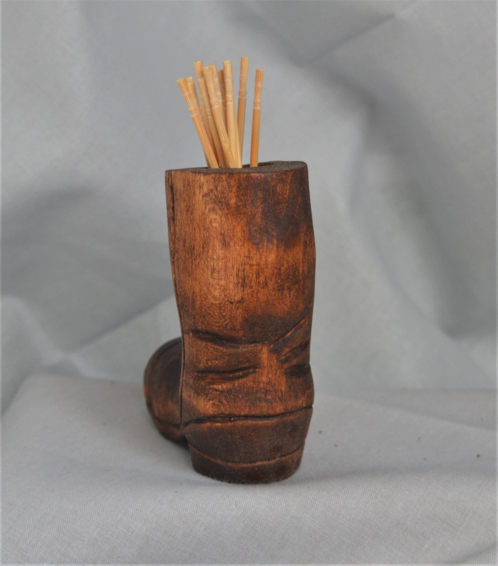 Hand Carved Wooden Boot Toothpick Holder Match Stick Holder Etsy