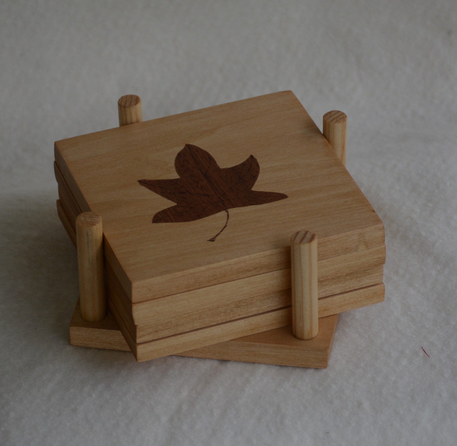 Wood Inlay Coaster Set, Wood Inlay, Coasters - Etsy