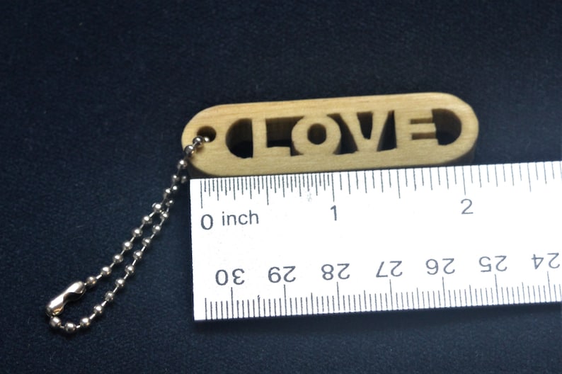 Keepsake Fashion Accessory Love Keychain Wood Keychain Inspirational Zipper Pull Word Keychain Wood Word Keychain