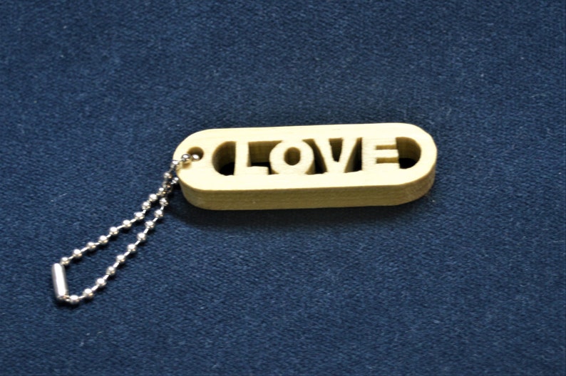 Keepsake Fashion Accessory Love Keychain Wood Keychain Inspirational Zipper Pull Word Keychain Wood Word Keychain
