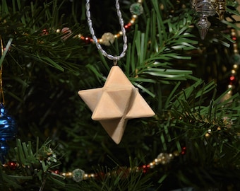 Moravian Star Christmas Tree Ornament, 8 Point Hand Carved Wooden Star, Christmas Ornament, Christmas Décor, Christmas Gift