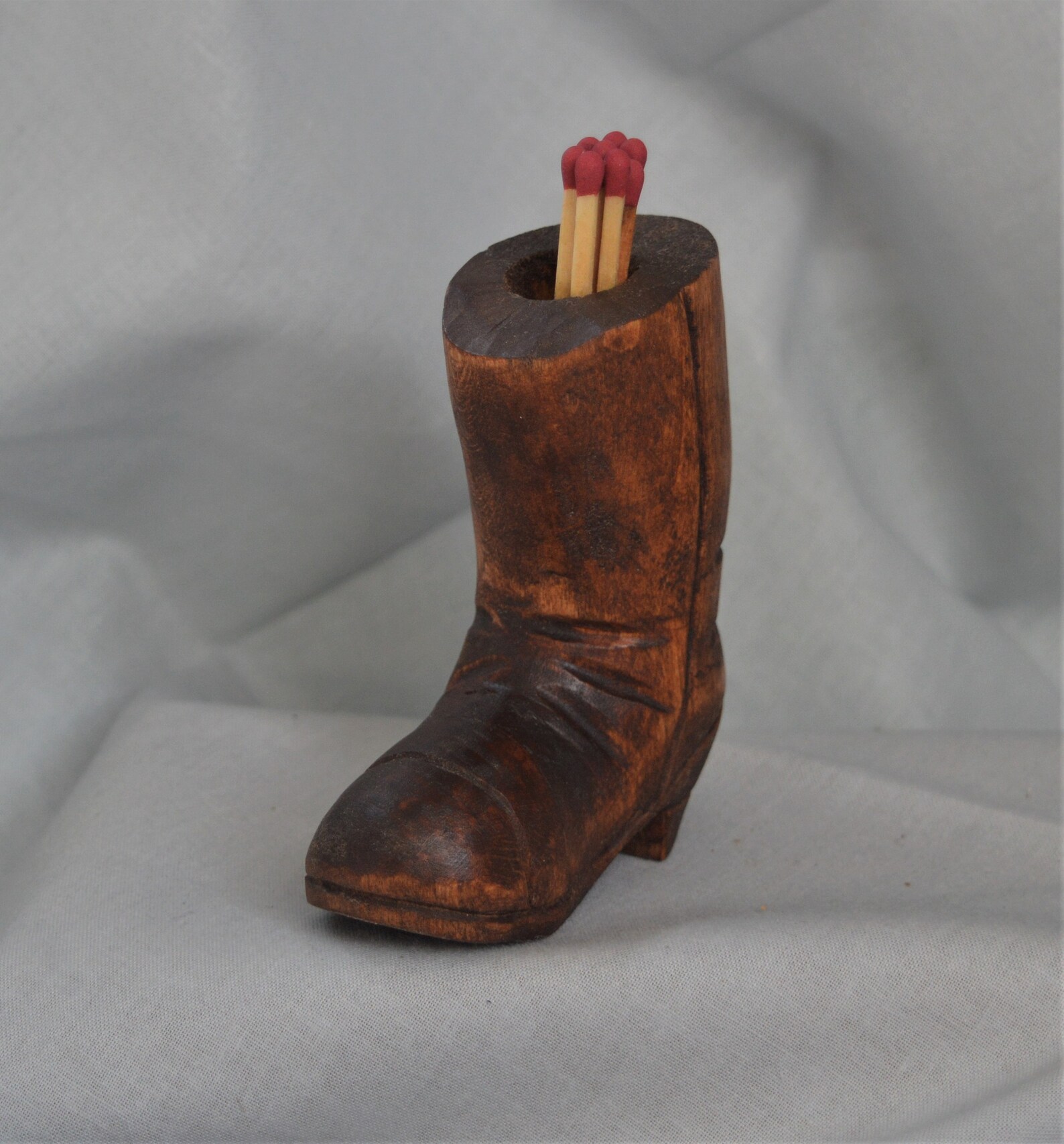 Hand Carved Wooden Boot Toothpick Holder Match Stick Holder Etsy