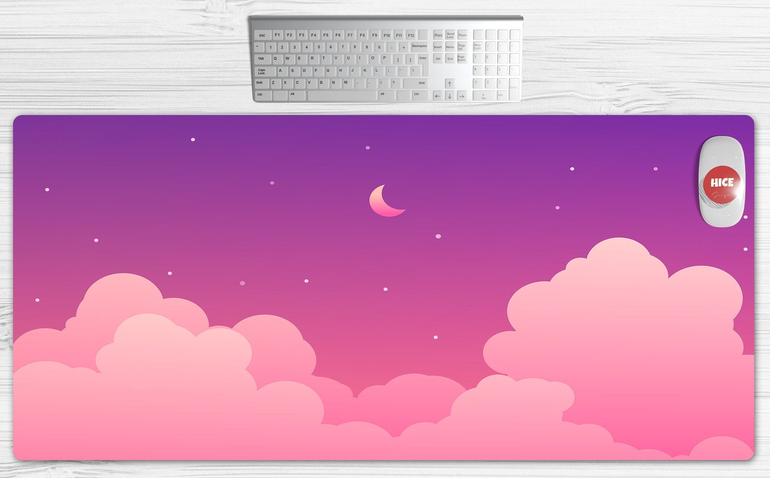 Cute Pink Starry Sky Xxl Gaming Mouse Pad Desk Mat Cute Desk - Etsy