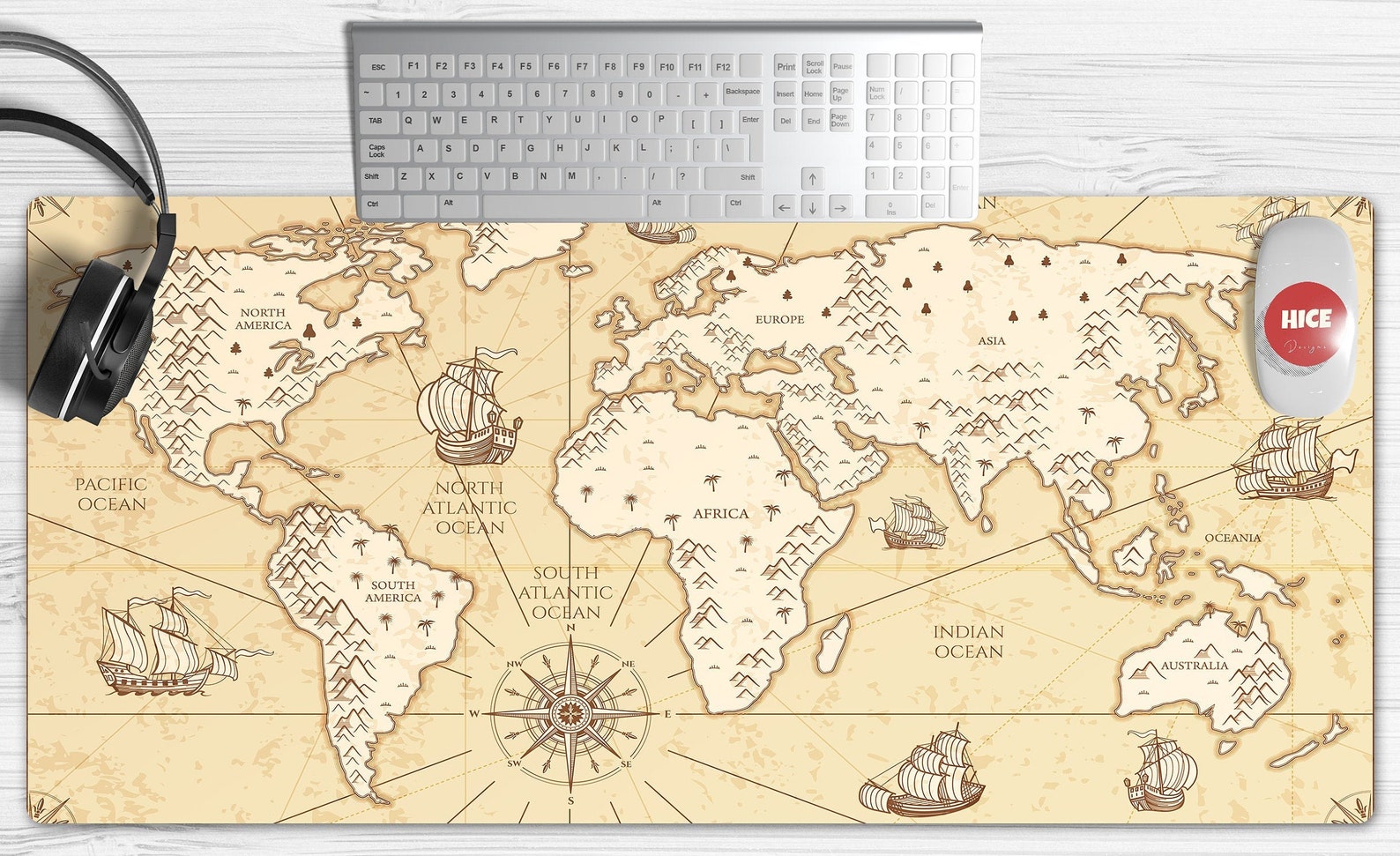 Historical World Map Large Desk Mat extended Mouse Pad Cute - Etsy
