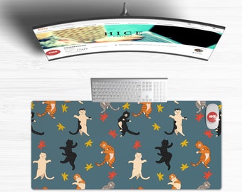 Cute Dancing Cats Large Desk Mat Cute, Desk Mat For Desk Decor, Cute Mouse Pad, Cute Desk Pad, Extra Large Desk Mat, XXL Mouse Pad, Desk