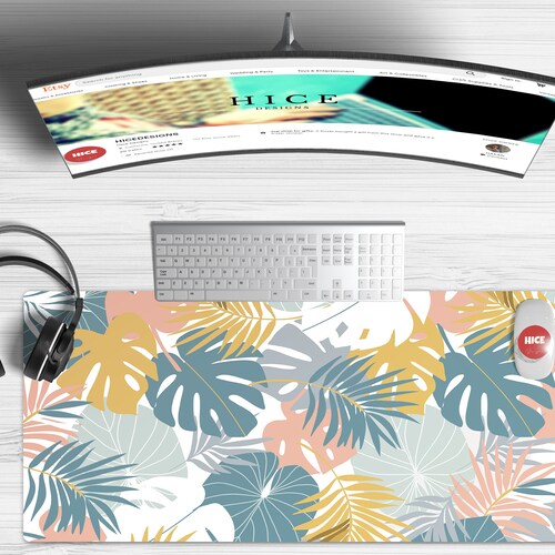 Monstera Leaves Desk Mat Cute Cute Desk Pad Cute Mouse Pad Etsy