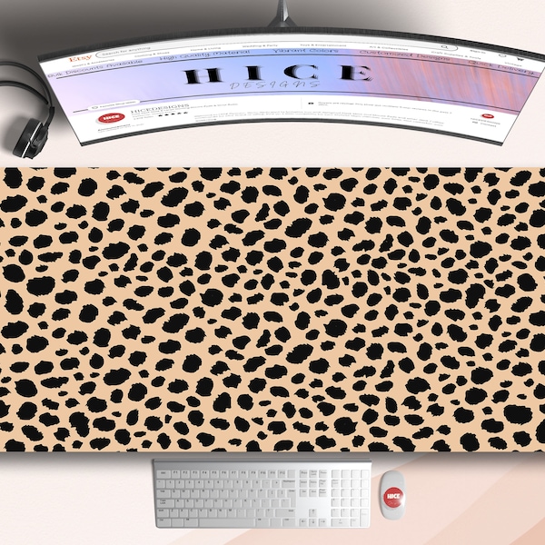 Leopard Print Desk Mat Etsy