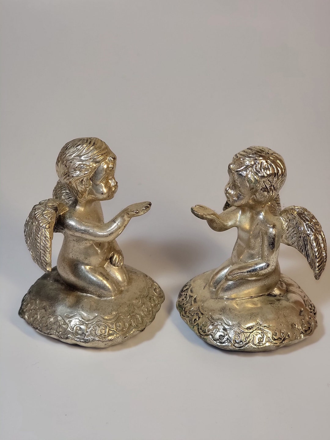 Vintage Kneeling Baby Angel Figurines Etsy