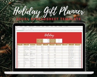Holiday Gift Planner I Christmas Present Planner I Excel Spreadsheet Template Digital Download I Google Sheets Template Digital Download