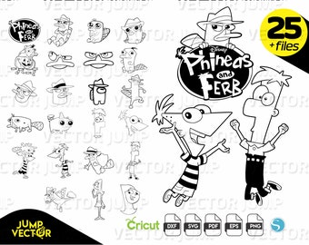 Phineas and Ferb in Svg Png Disney shirt onesie perry cute SVG kids bag 2021 Eps Pdf format Instant download cricut file