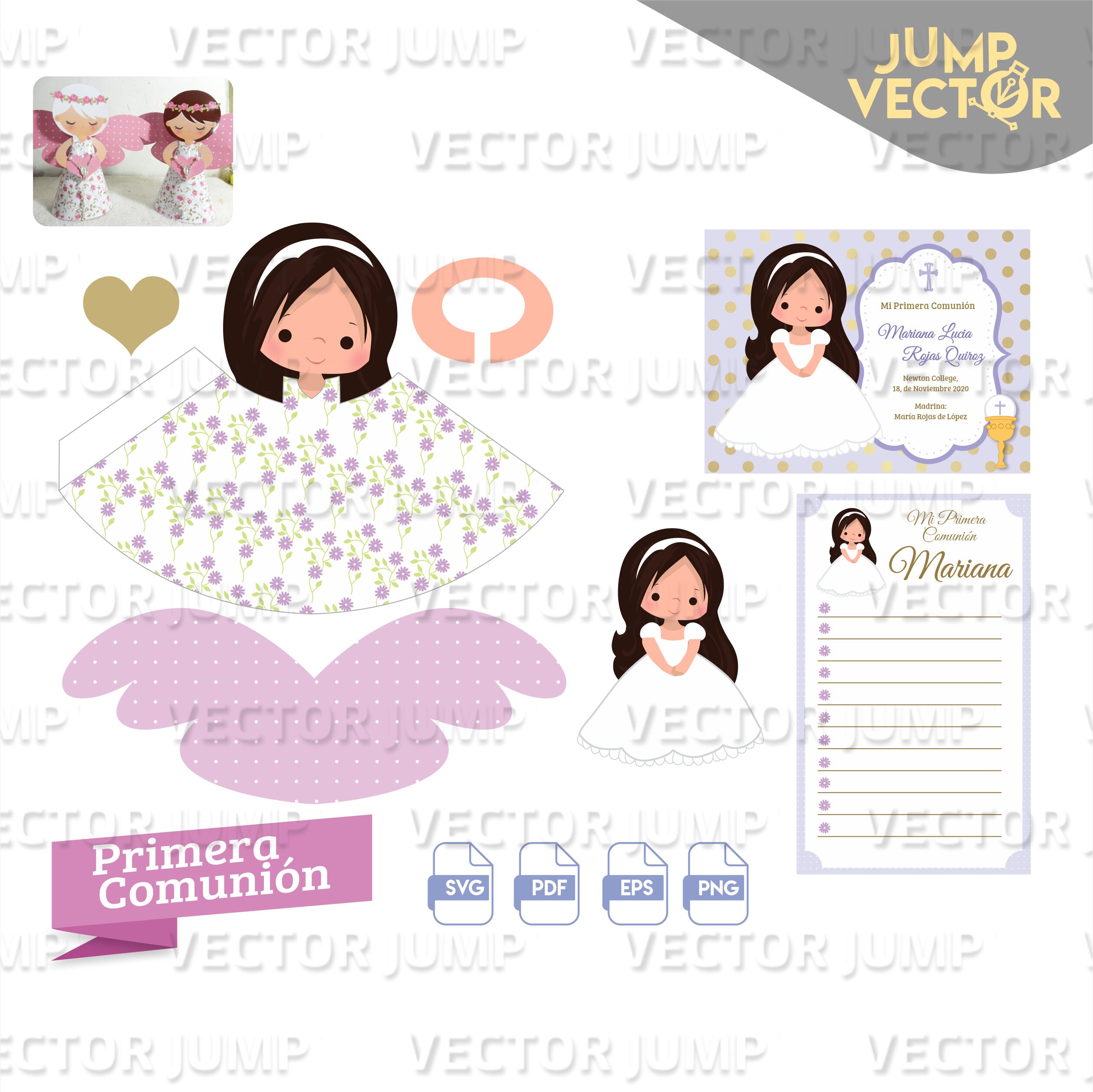 Primera comunion Svg Pdf Eps Png Cricut Silhouette Cut Etsy