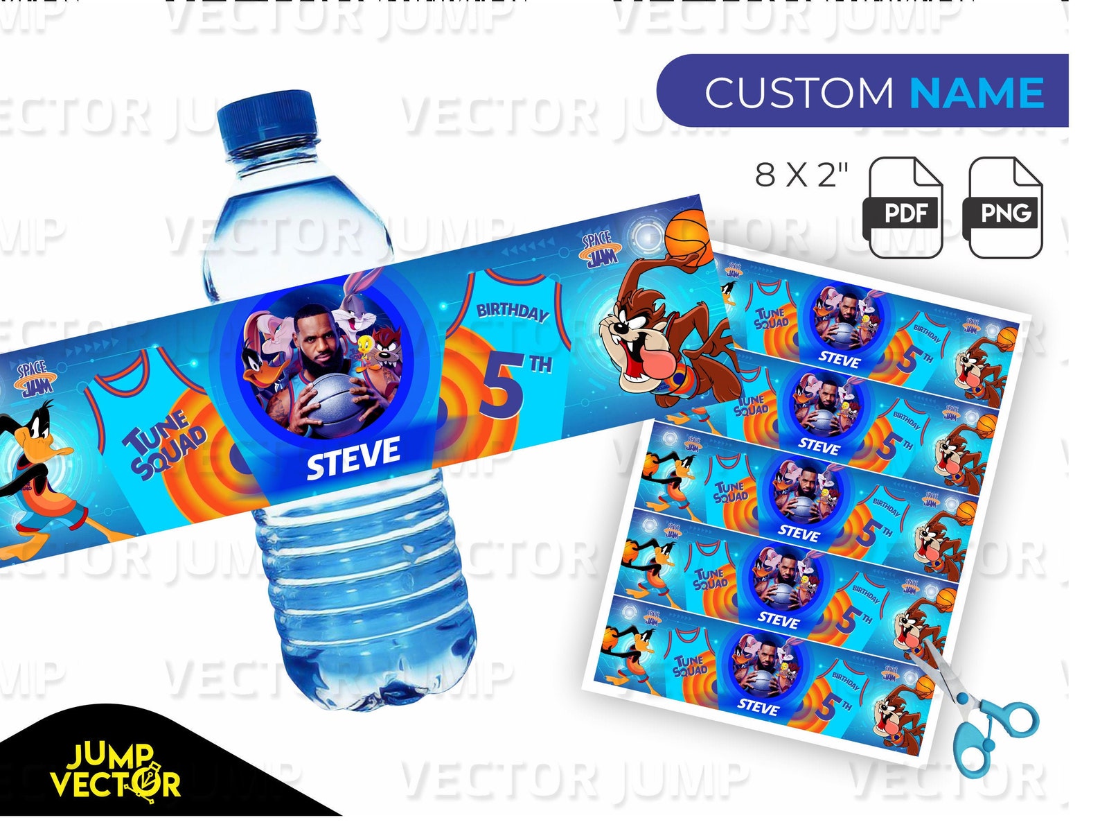 SPACE JAM 2 Water Bottle Labels Printable Basketball Jam Etsy