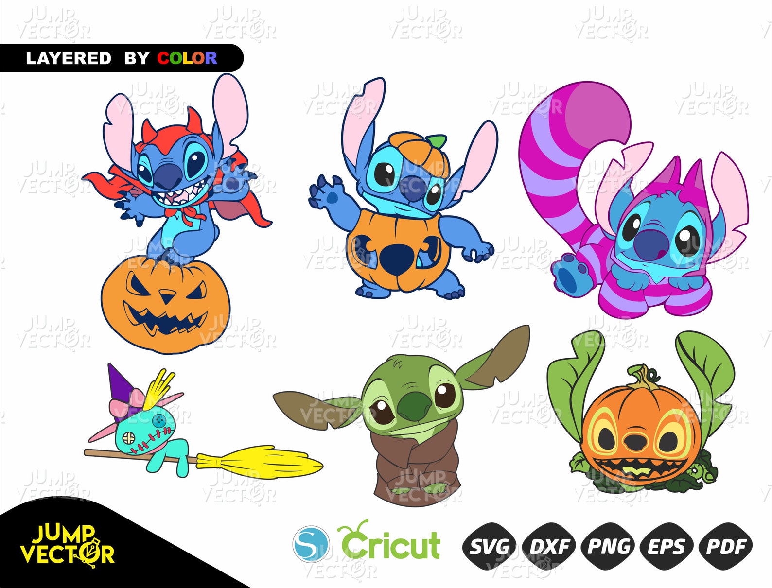 STITCH Halloween dxf eps svg pdf png cricut | Etsy