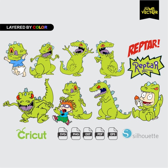 Download Bundle Reptar RUGRATS cricut silhouette svg eps pdf | Etsy