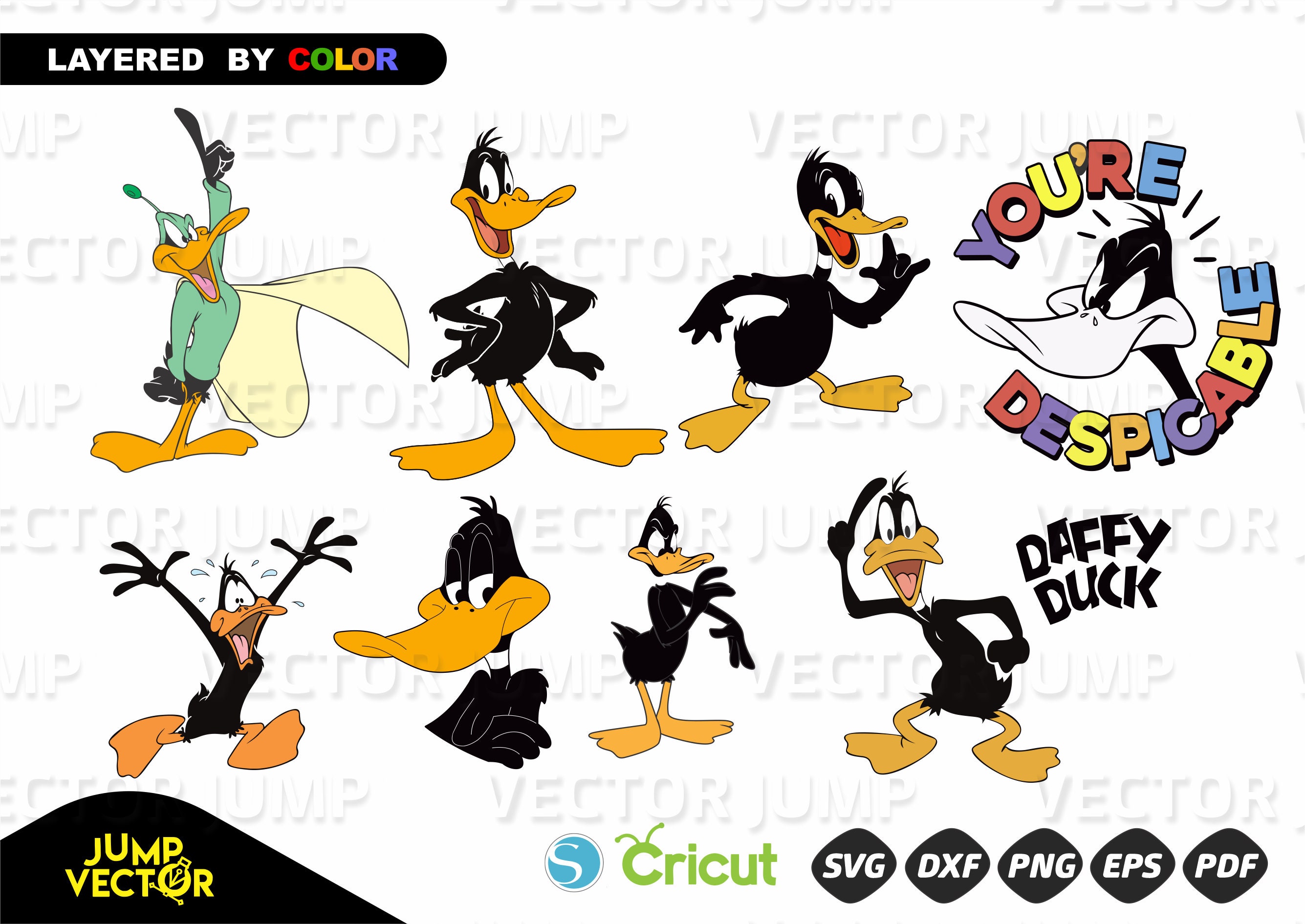 DAFFY DUCK dxf eps svg pdf png cricut silhouette | Etsy