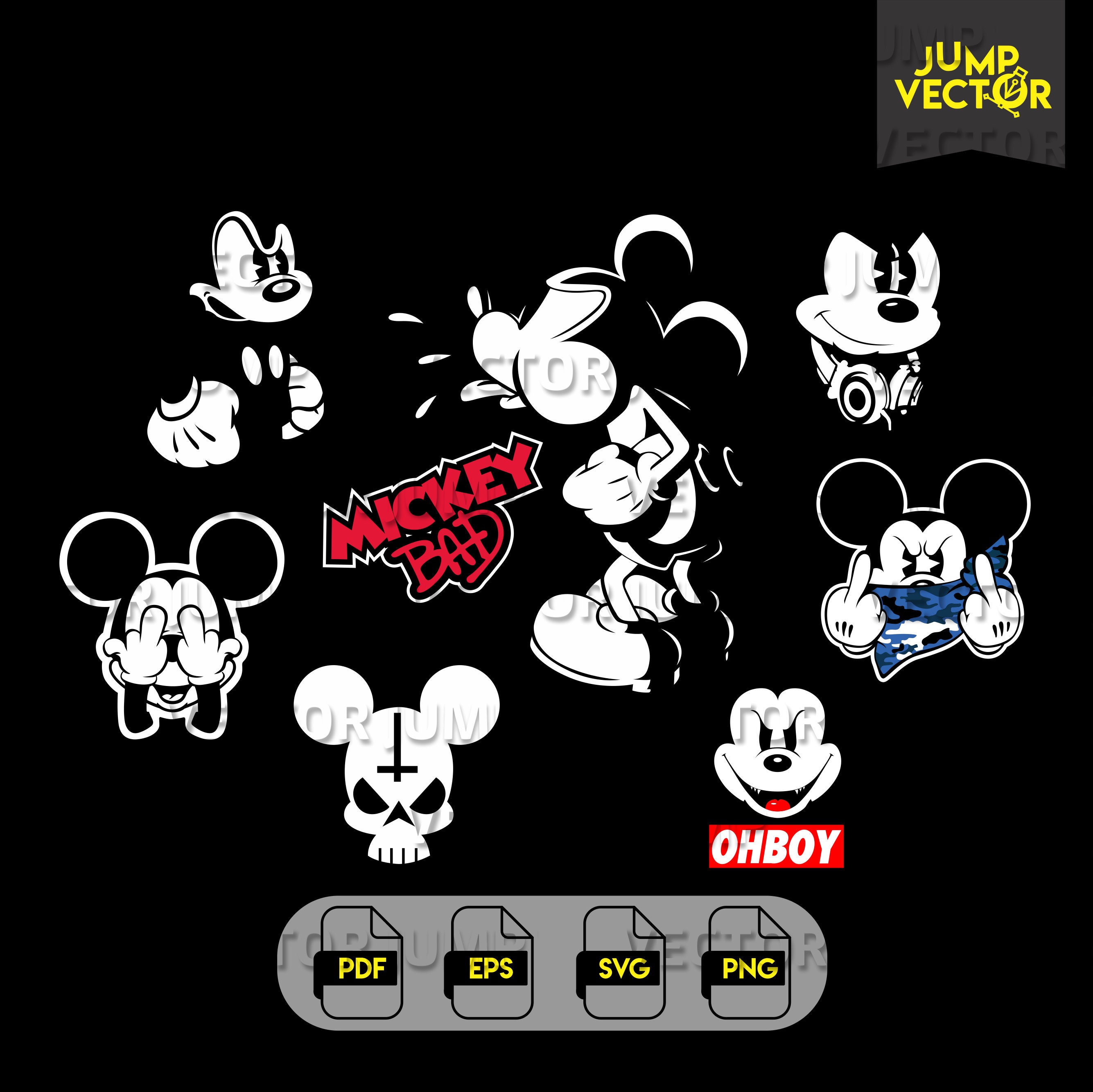Mickey Bad Svg Png Pdf Eps Mickey Mouse Bad Mickey Bad Etsy