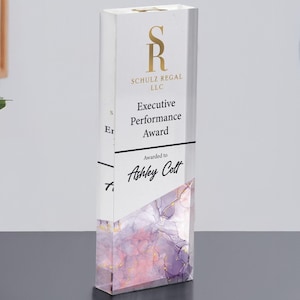 Personalized Clear Award Plaque | Trophy Award | Corporate Trophy Award | Custom Award |
