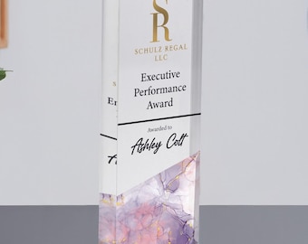 Personalized Clear Award Plaque | Trophy Award | Corporate Trophy Award | Custom Award |