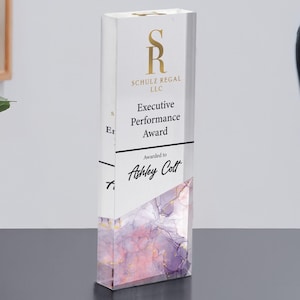 Personalized Clear Award Plaque | Trophy Award | Corporate Trophy Award | Custom Award |