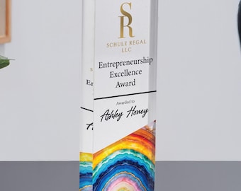 Crystal Clear Custom Award Plaque | Trophy Award | Corporate Trophy Award | Custom Award | Personalized Award