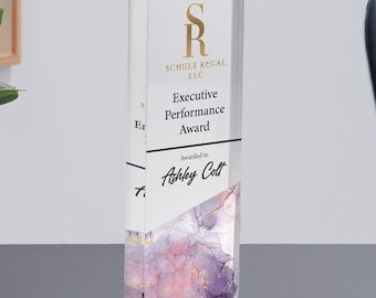 Personalized Clear Award Plaque | Trophy Award | Corporate Trophy Award | Custom Award |