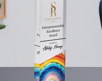 Crystal Clear Custom Award Plaque | Trophy Award | Corporate Trophy Award | Custom Award | Personalized Award