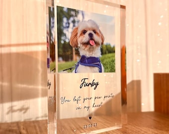 Pet Memorial Plaque, Acrylic Photo Block, Dog Sympathy Gift, Pet Loss Gifts, In Loving Memory, Sorry For Your Loss