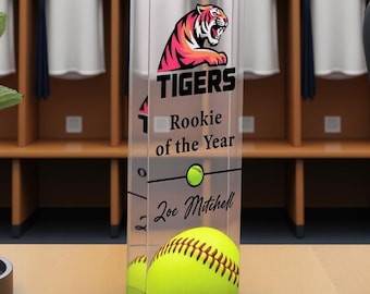 Custom Softball Award | Custom Acrylic Award for Players & Coaches | Sports Team Gift | Year-End Celebration