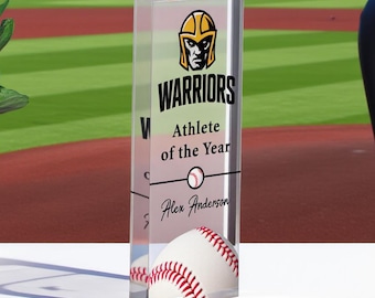 Spersonalizowane trofeum baseballowe | Spersonalizowana akrylowa nagroda baseballowa | Prezent dla gracza i trenera | Tabliczka pamiątkowa z podziękowaniami dla drużyny