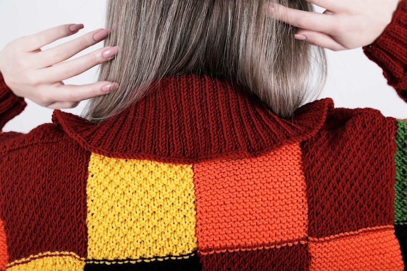 Harry Styles Cardigan Patchwork Rainbow Hand-Knit Inspired By JW Anderson